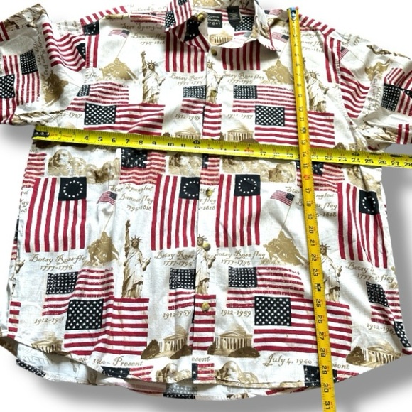 Cotton Traders American Flag Patriotic Button-Up Shirt Shirt USA Men's Size XL - Picture 16 of 16